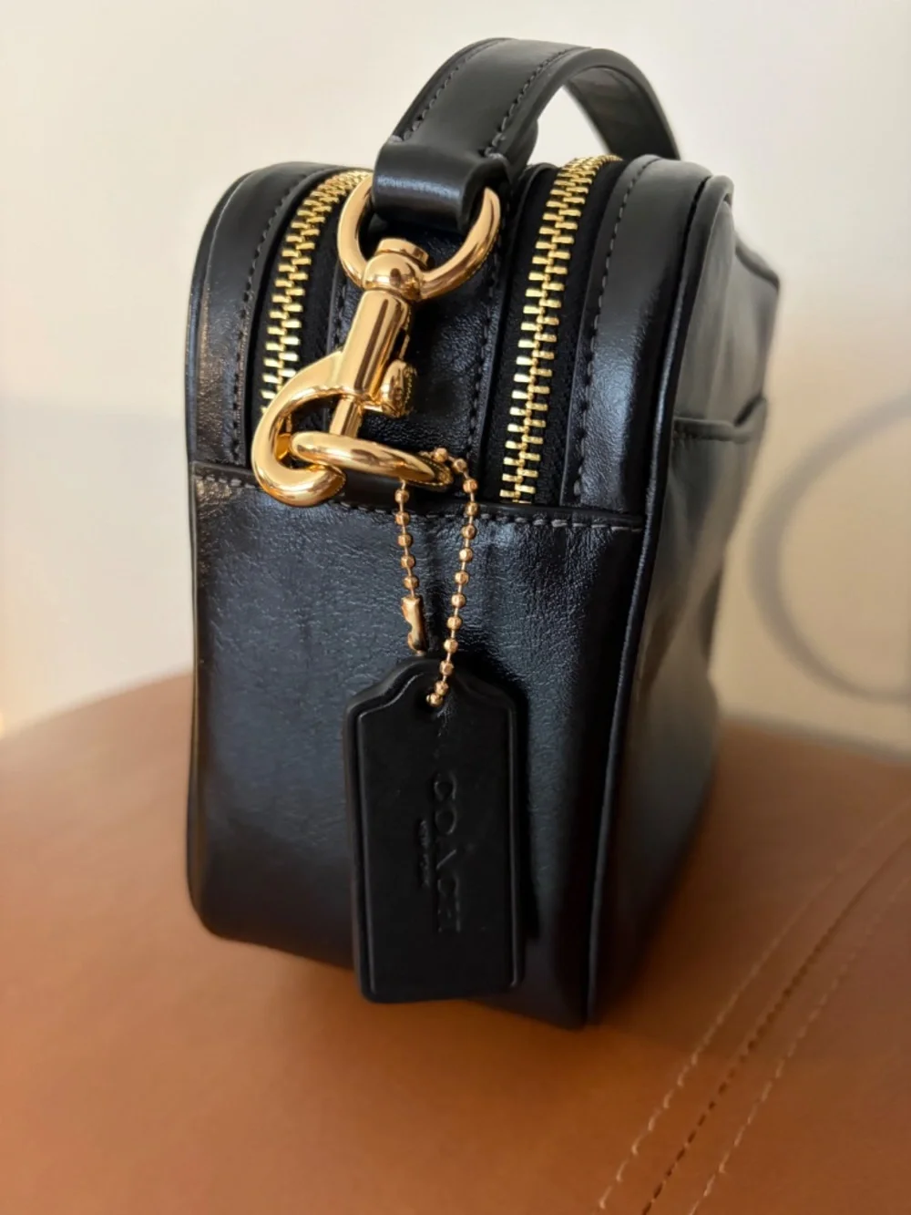 Coach Carey Crossbody Bag in Black with Gold Hardware
